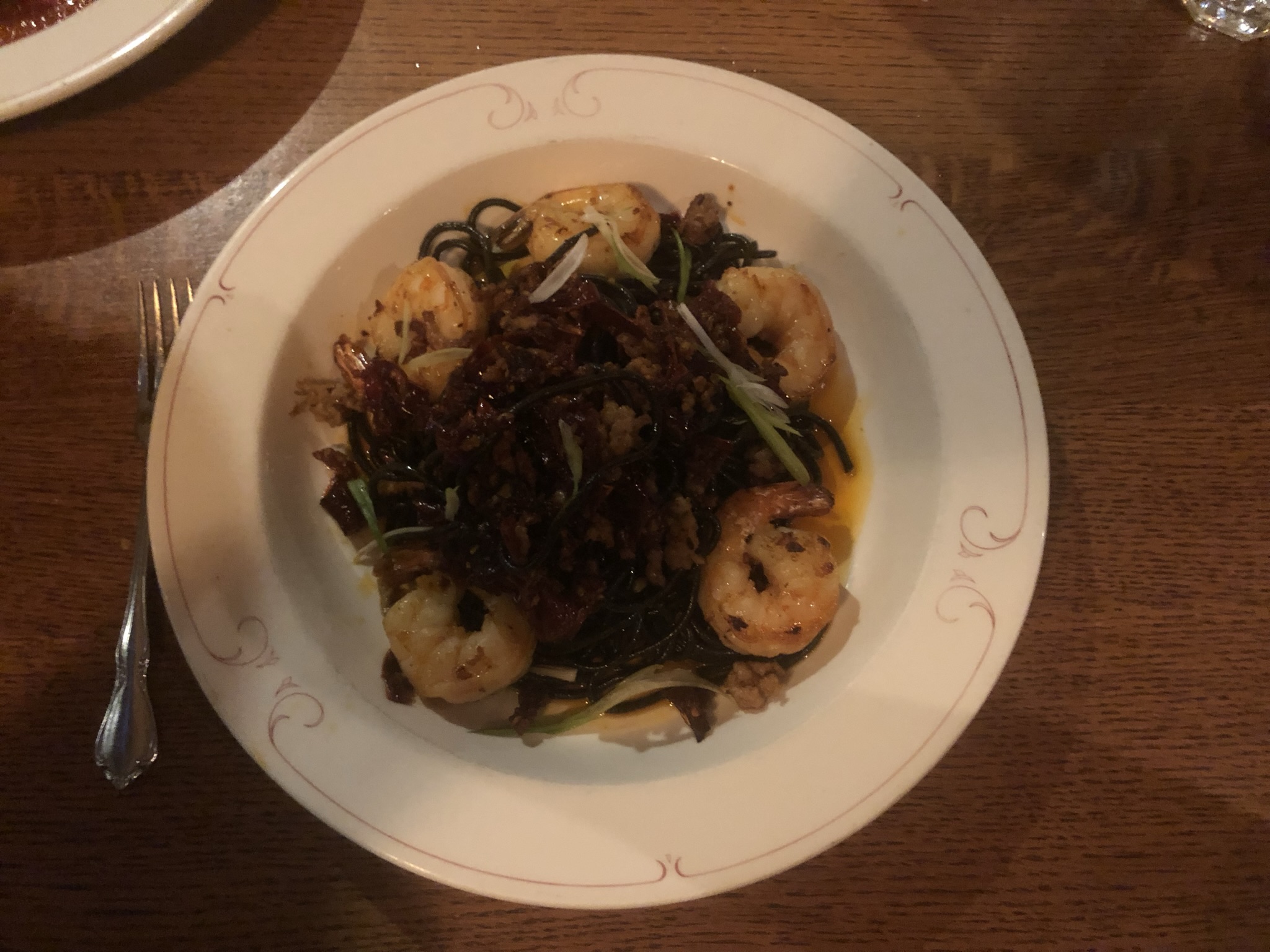 Fermented chilis and black spaghetti