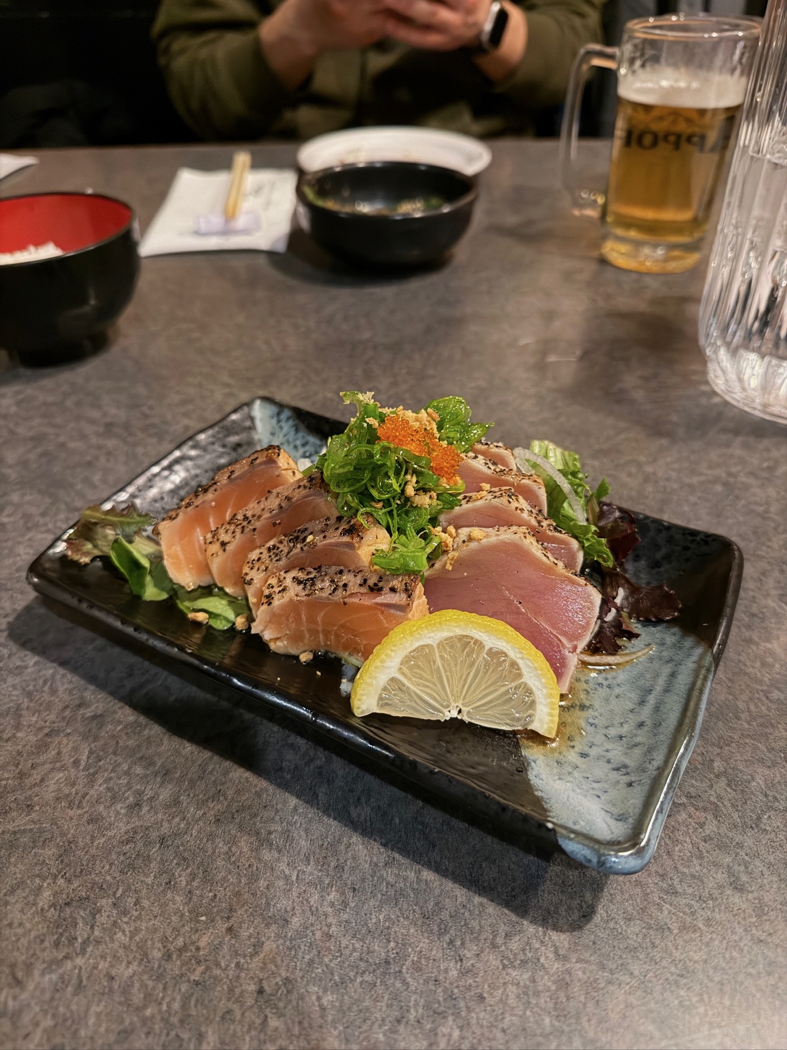 Salmon and Tuna Tataki